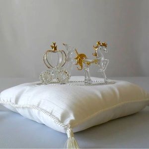 VINTAGE 2000 Princess Ring Bearer Pillow w/Rhinestone Flower Girl Basket RARE
